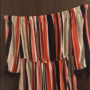 Multicolored Dress Off Shoulder